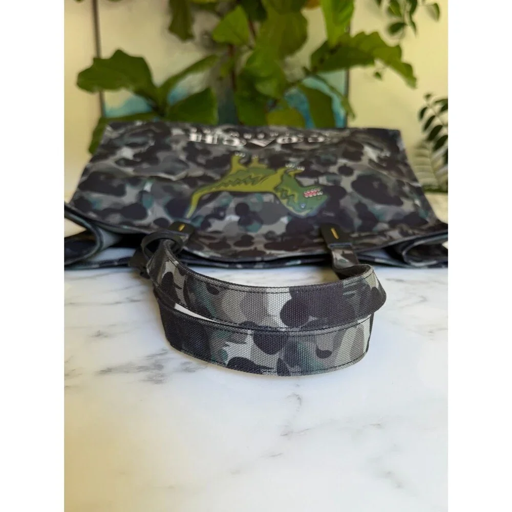 Coach Recycled Canvas Tote 42 With Camo Print And Rexy CF079 Green Black Gray
